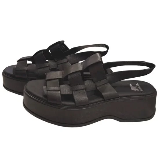 Sorel Dayspring Slingback Black Sandal Size 10 EU 41 Chunky NWOB - Picture 3 of 16